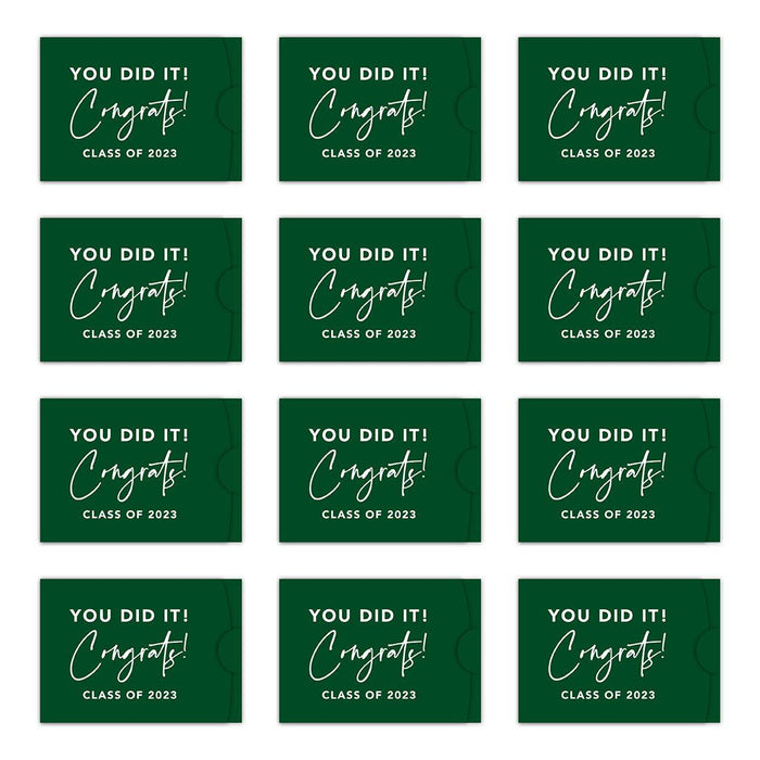 Funny Graduation Gift Card Holders, Assorted Gift Card Sleeves, Set of 12-Set of 12-Andaz Press-You Did It! Congrats!-