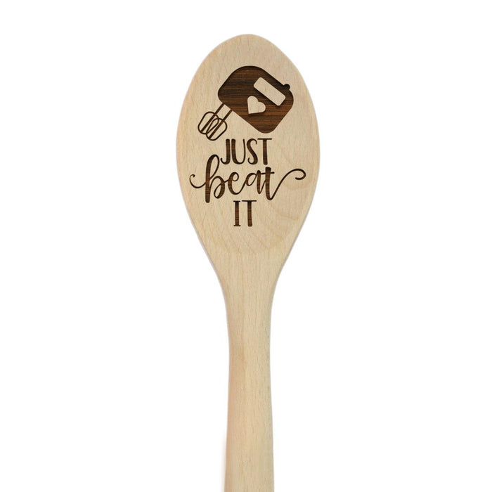 Funny Kitchen Mixing Spoon Engraved Wood Collection-Set of 1-Andaz Press-Beat-