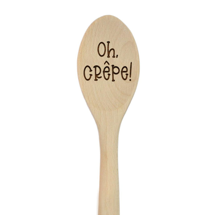 Funny Kitchen Mixing Spoon Engraved Wood Collection-Set of 1-Andaz Press-Crepe-