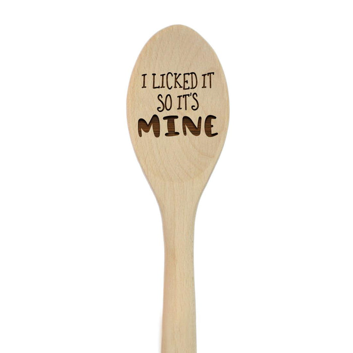 Funny Kitchen Mixing Spoon Engraved Wood Collection-Set of 1-Andaz Press-Mine-