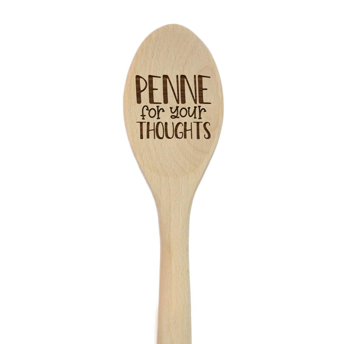 Funny Kitchen Mixing Spoon Engraved Wood Collection-Set of 1-Andaz Press-Penne-