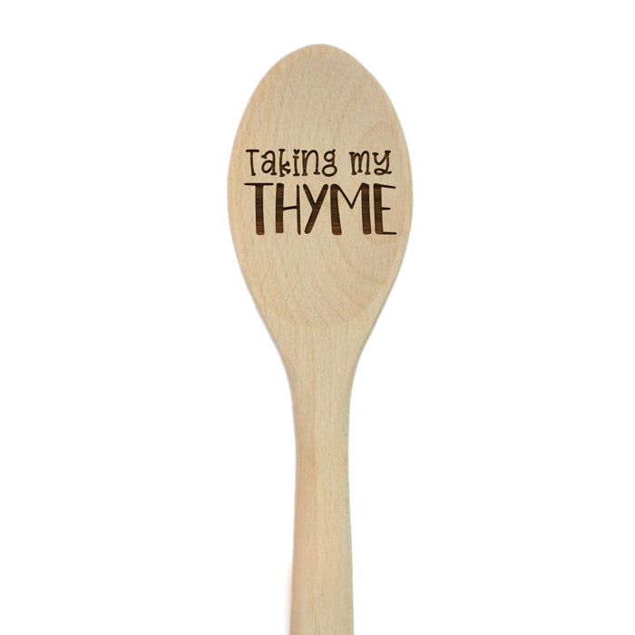 Funny Kitchen Mixing Spoon Engraved Wood Collection-Set of 1-Andaz Press-Thyme-