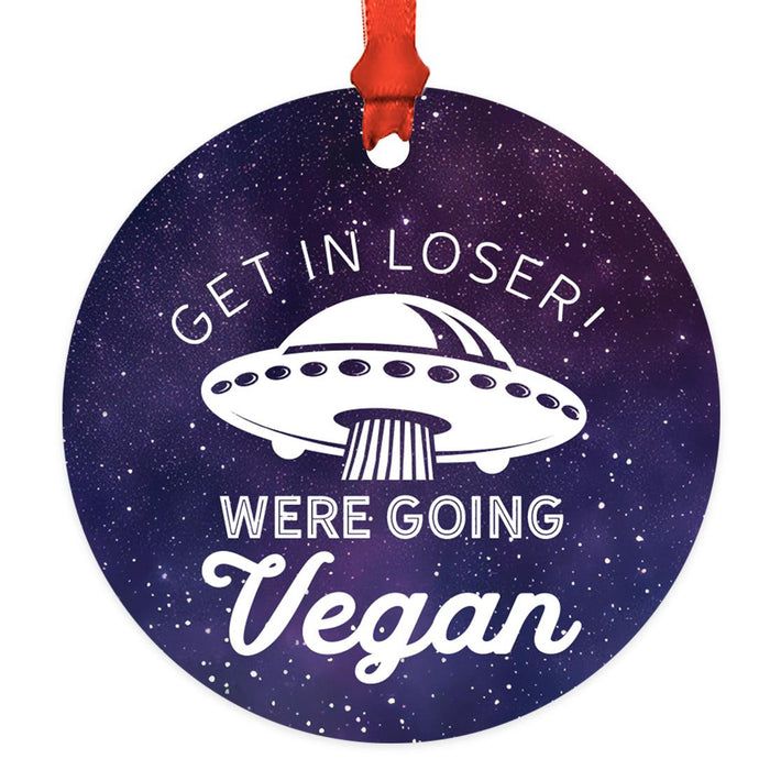 Funny Vegan Metal Ornament, Christmas Gift Ideas for Tree, Unique Decor for Men & Women-Set of 1-Andaz Press-I Don't Eat Anything That Farts-
