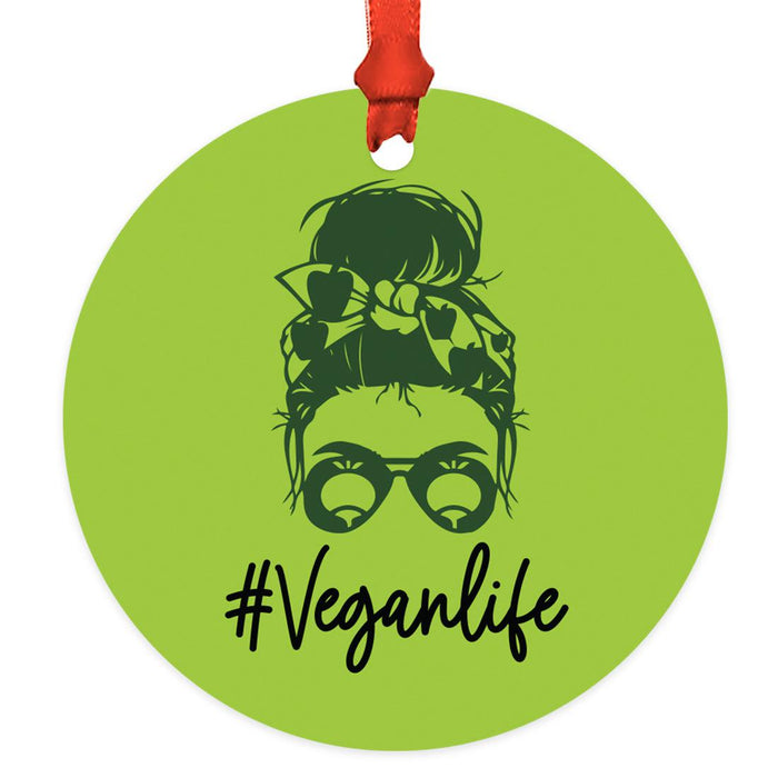 Funny Vegan Metal Ornament, Christmas Gift Ideas for Tree, Unique Decor for Men & Women-Set of 1-Andaz Press-I Don't Eat Anything That Farts-