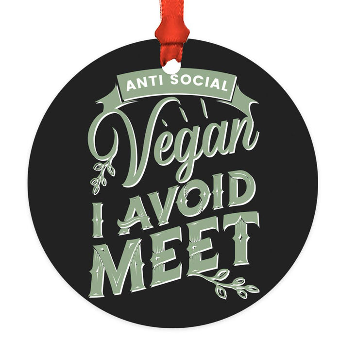 Funny Vegan Metal Ornament, Christmas Gift Ideas for Tree, Unique Decor for Men & Women-Set of 1-Andaz Press-I Don't Eat Anything That Farts-