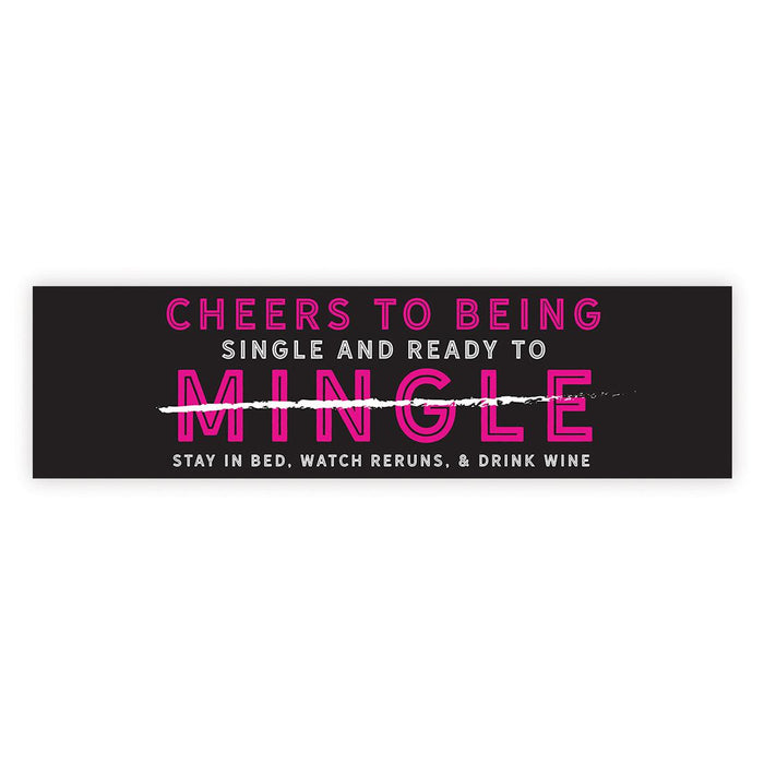 Galentine's Day Decorations Banner | Funny & Sarcastic Anti-Valentine's Day Decor, Set of 1-Set of 1-Andaz Press-Cheers To Being Single-