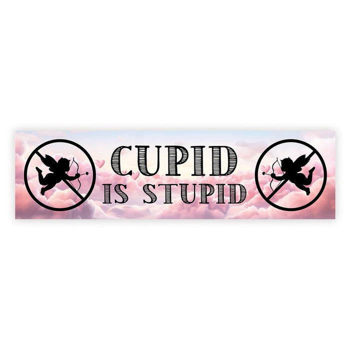 Galentine's Day Decorations Banner | Funny & Sarcastic Anti-Valentine's Day Decor, Set of 1-Set of 1-Andaz Press-Cupid is Stupid-