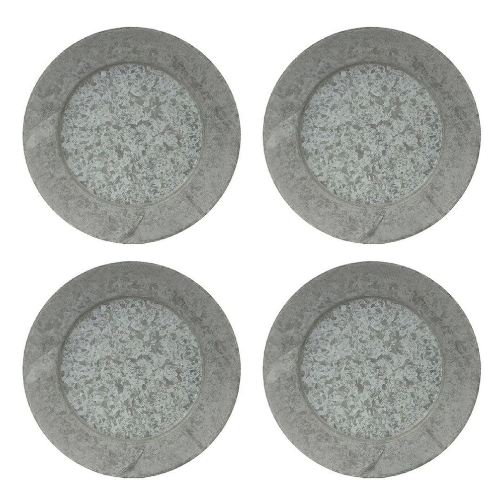 Galvanized Metal Charger Plates-Set of 4-Koyal Wholesale-