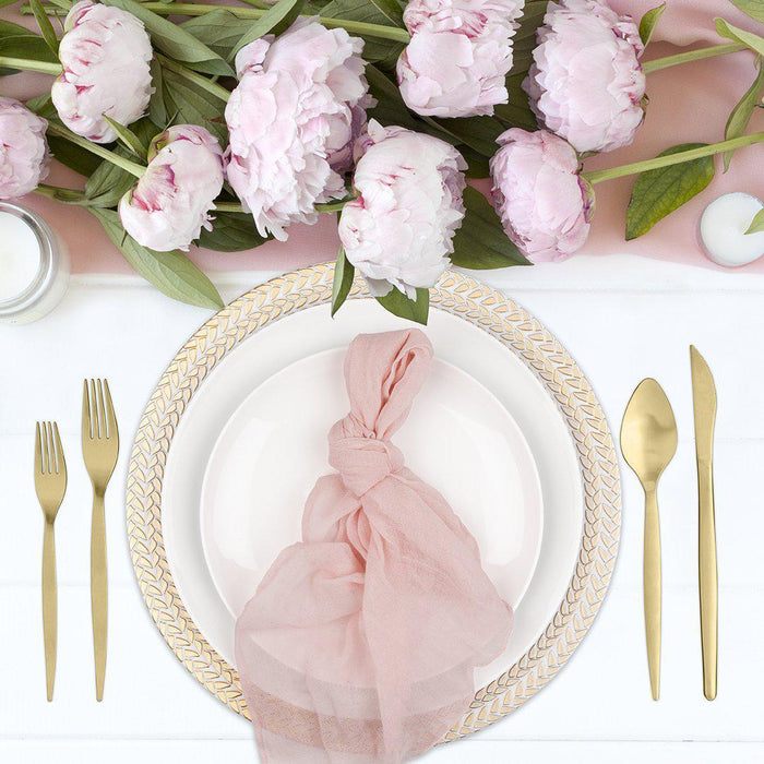Gauze Cheesecloth Napkins For Wedding Table Decorations, Reception Table Settings, Set of 10-Set of 10-Koyal Wholesale-Mauve-