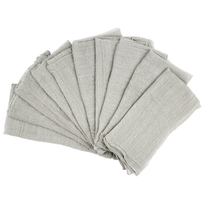 Gauze Cheesecloth Napkins For Wedding Table Decorations, Reception Table Settings, Set of 10-Set of 10-Koyal Wholesale-Gray-