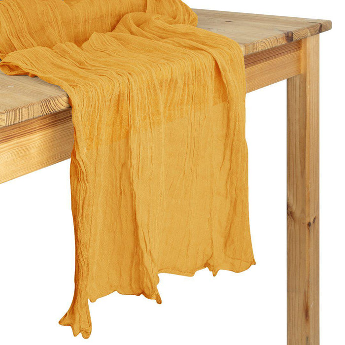 Gauze Cheesecloth Table Runner Fabric Netting Sheer Tablecloth-Koyal Wholesale-Terracotta-Set of 1-