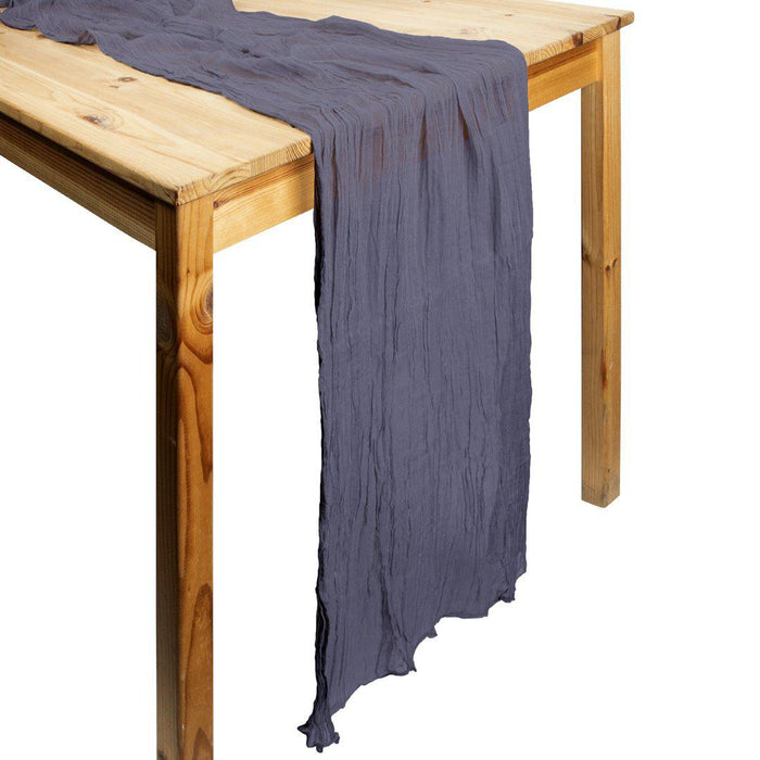 Gauze Cheesecloth Table Runner Fabric Netting Sheer Tablecloth-Koyal Wholesale-Charcoal Gray-Set of 1-