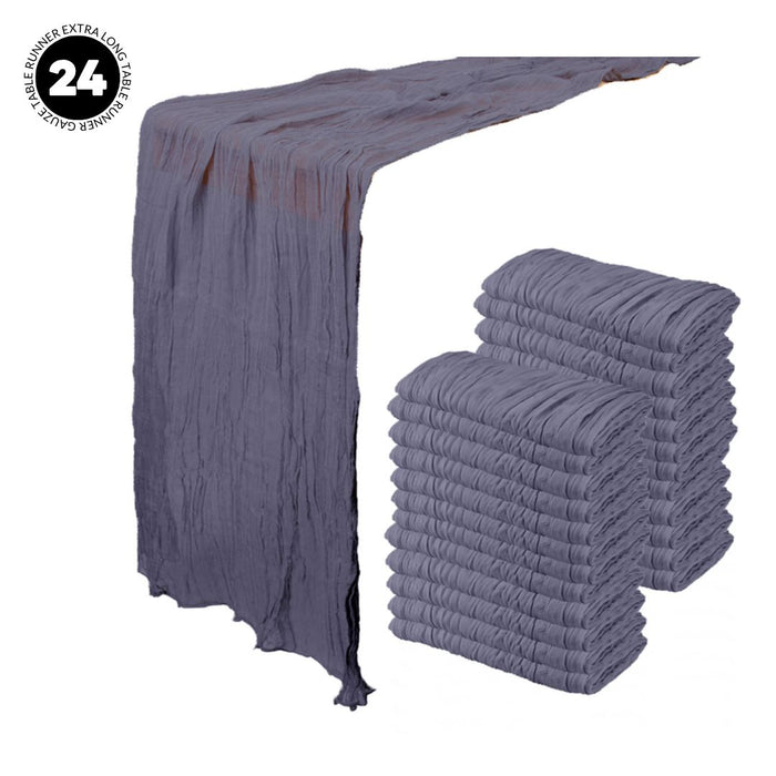 Gauze Cheesecloth Table Runner Fabric Netting Sheer Tablecloth-Koyal Wholesale-Charcoal Gray-Set of 24-