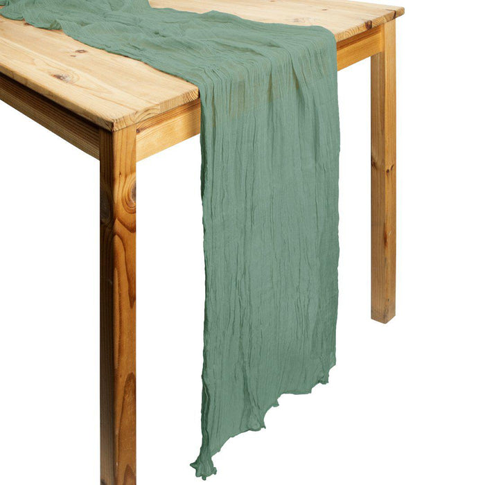 Gauze Cheesecloth Table Runner Fabric Netting Sheer Tablecloth-Koyal Wholesale-Eucalyptus-Set of 1-