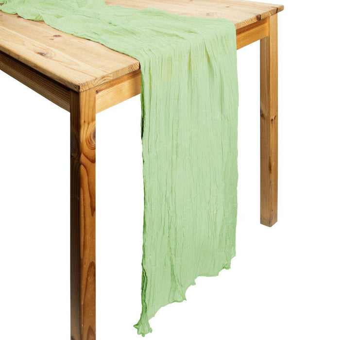 Gauze Cheesecloth Table Runner Fabric Netting Sheer Tablecloth-Koyal Wholesale-Mint-Set of 1-