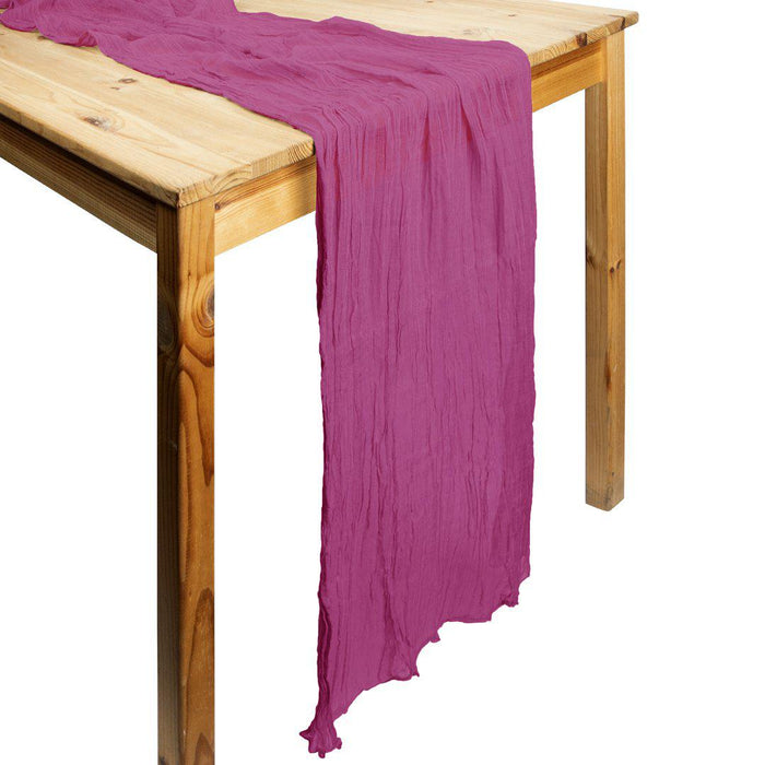 Gauze Cheesecloth Table Runner Fabric Netting Sheer Tablecloth-Koyal Wholesale-Wine-Set of 1-