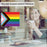 Gay Pride Window Decals: Waterproof Vinyl for Glass & Walls, Everyone Welcome, Set of 2-Set of 2-Andaz Press-Progress Pride Flag-