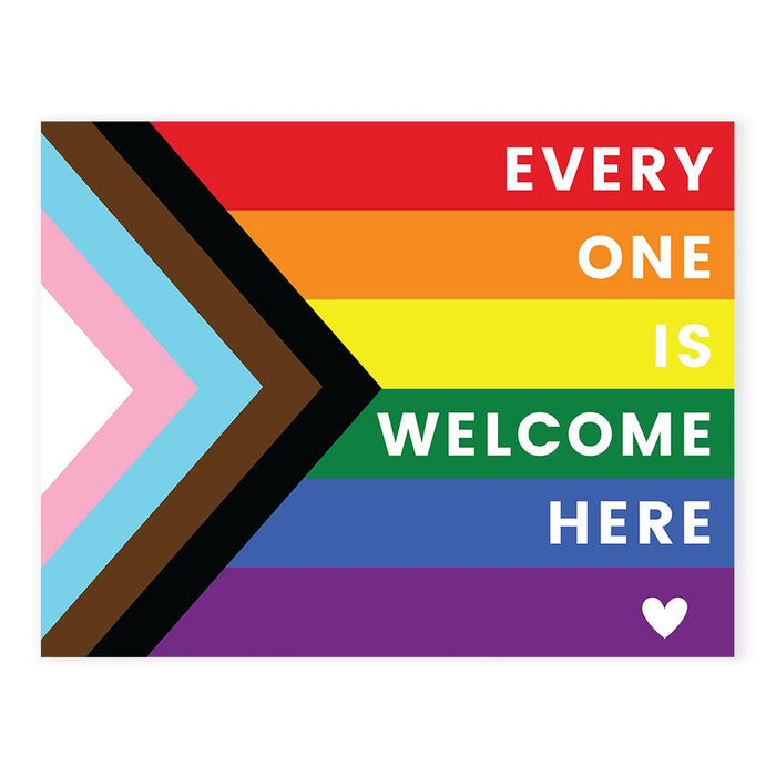 Gay Pride Window Decals: Waterproof Vinyl for Glass & Walls, Everyone Welcome, Set of 2-Set of 2-Andaz Press-Progress Pride Flag-
