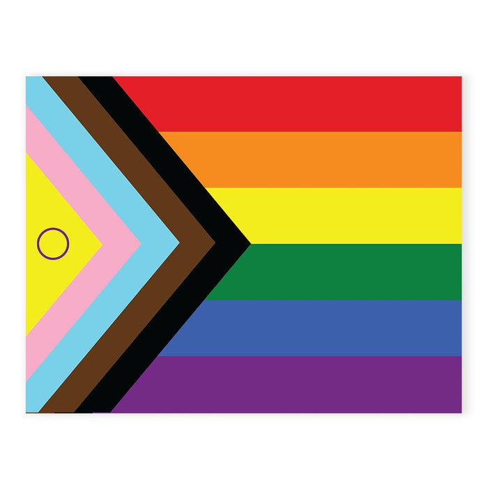 Gay Pride Window Decals: Waterproof Vinyl for Glass & Walls, Everyone Welcome, Set of 2-Set of 2-Andaz Press-Progress Pride Flag-