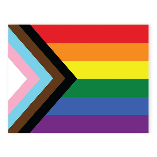 Gay Pride Window Decals: Waterproof Vinyl for Glass & Walls, Everyone Welcome, Set of 2-Set of 2-Andaz Press-Progress Pride Flag-