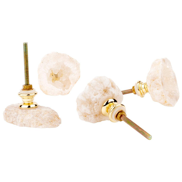 Geode Stone Dresser Knobs, Set of 4-Set of 4-Koyal Wholesale-Amethyst-