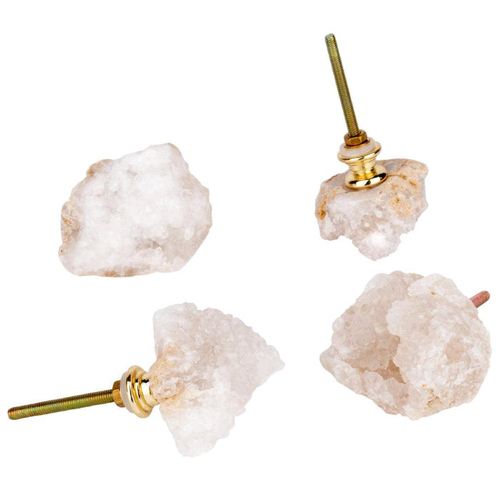 Geode Stone Dresser Knobs, Set of 4-Set of 4-Koyal Wholesale-Druzy-