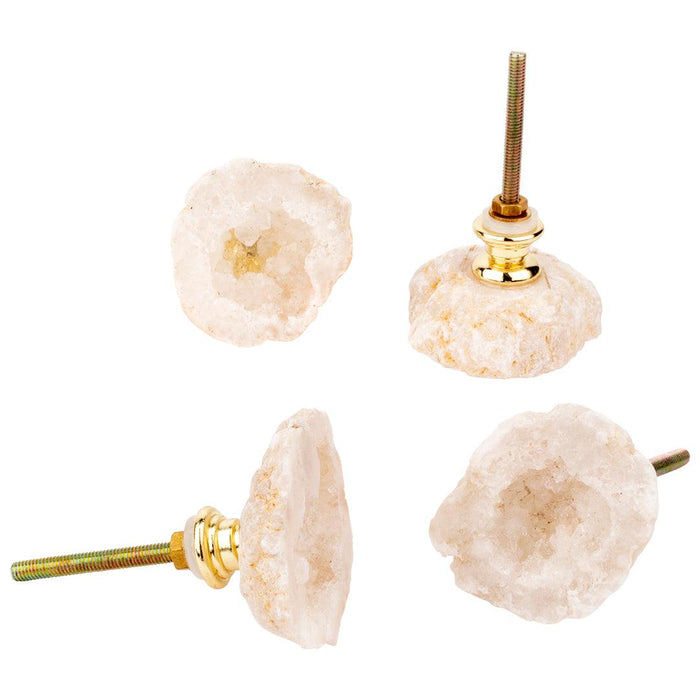 Geode Stone Dresser Knobs, Set of 4-Set of 4-Koyal Wholesale-Half-Cut-