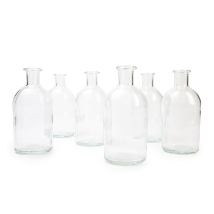 Glass Bud Vases | Small Apothecary Bottles, Bulk Set-Koyal Wholesale-Clear-Set of 6-