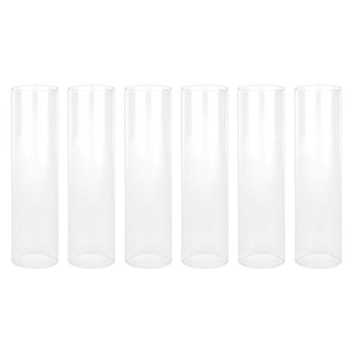 Glass Candle Covers, Chimney Glass Tube Covers for Taper & Pillar Candles-Set of 6-Koyal Wholesale-2.6" x 10"-