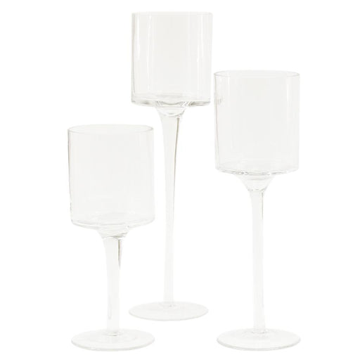 Glass Floating Candle Vases-Koyal Wholesale-Clear-SET OF 1 (3PC)-