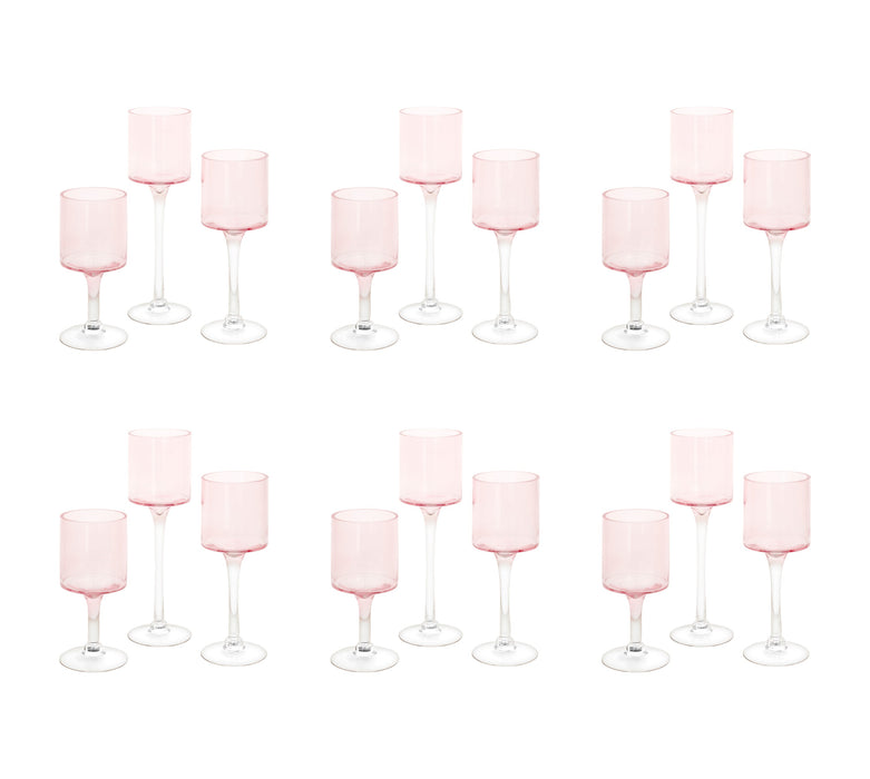 Glass Floating Candle Vases-Set of 3-Koyal Wholesale-Blush Pink-SET OF 6 (18PC)-