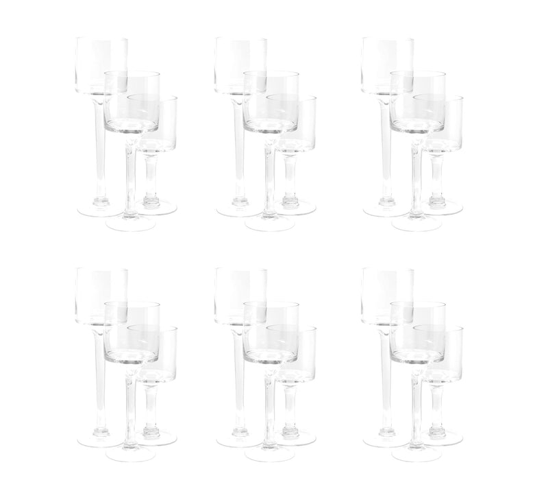 Glass Floating Candle Vases-Set of 3-Koyal Wholesale-Clear-SET OF 6 (18PC)-