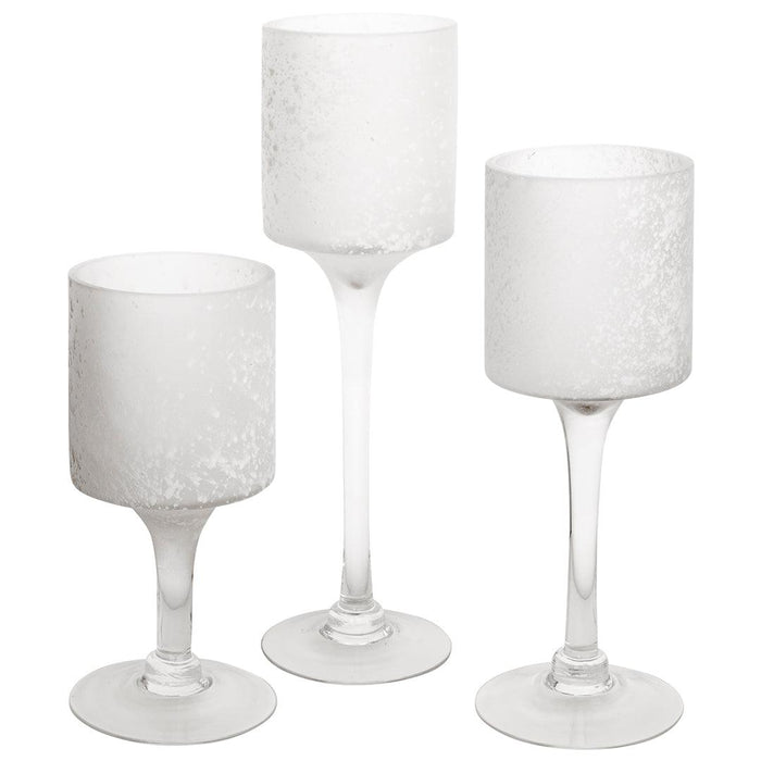 Glass Floating Candle Vases-Set of 3-Koyal Wholesale-Frosted White-SET OF 1 (3PC)-