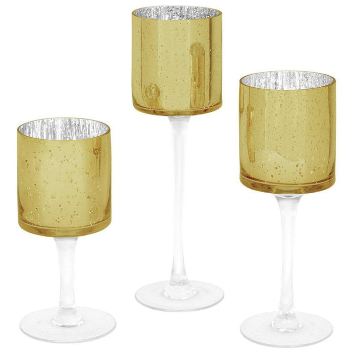 Glass Floating Candle Vases-Set of 3-Koyal Wholesale-Gold-SET OF 1 (3PC)-