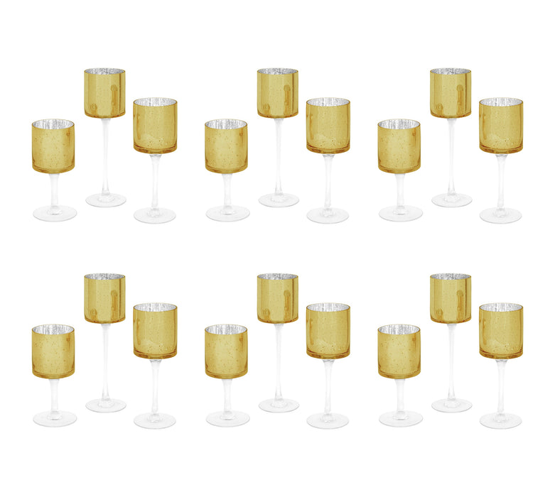 Glass Floating Candle Vases-Set of 3-Koyal Wholesale-Gold-SET OF 6 (18PC)-