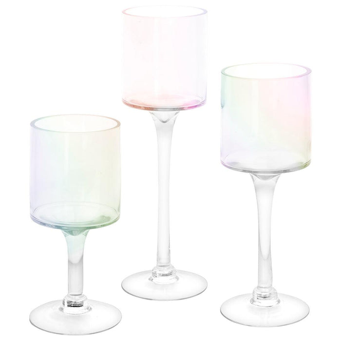Glass Floating Candle Vases-Set of 3-Koyal Wholesale-Iridescent-SET OF 1 (3PC)-