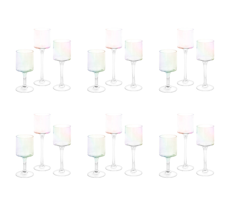 Glass Floating Candle Vases-Set of 3-Koyal Wholesale-Iridescent-SET OF 6 (18PC)-