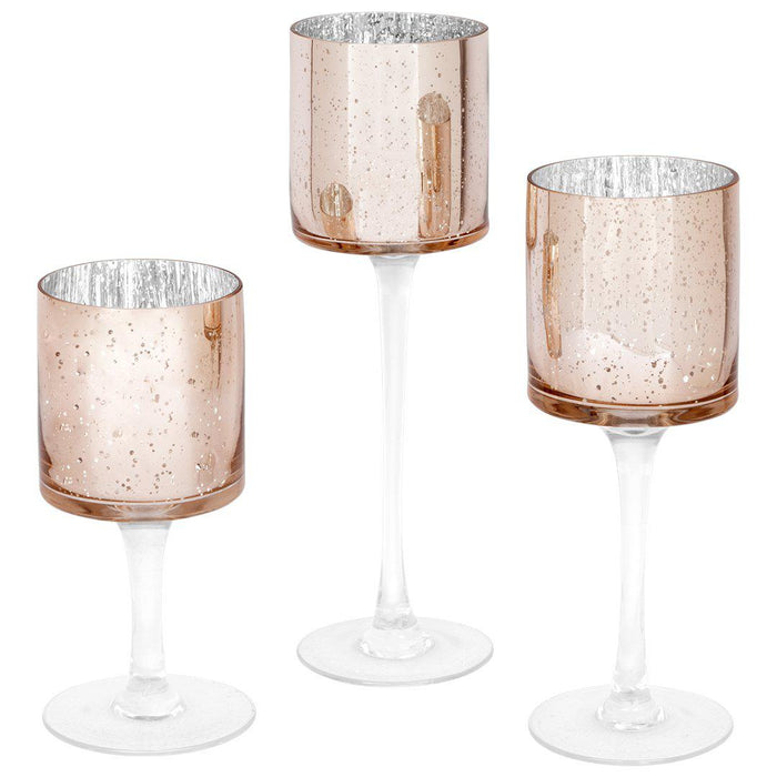 Glass Floating Candle Vases-Set of 3-Koyal Wholesale-Rose Gold-SET OF 1 (3PC)-