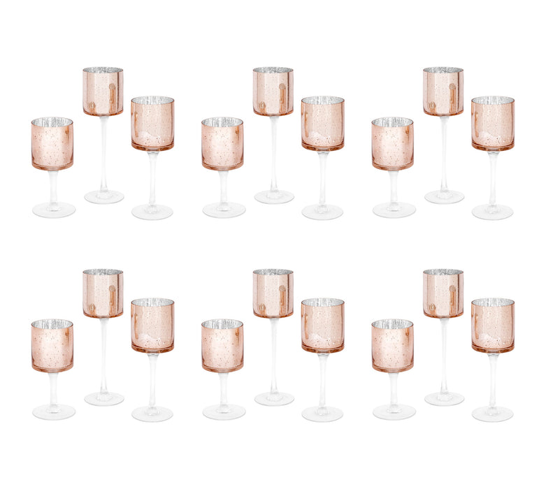 Glass Floating Candle Vases-Set of 3-Koyal Wholesale-Rose Gold-SET OF 6 (18PC)-