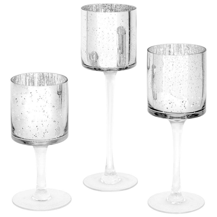 Glass Floating Candle Vases-Set of 3-Koyal Wholesale-Silver-SET OF 1 (3PC)-