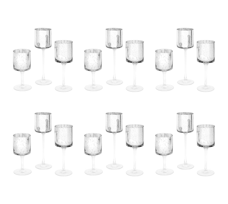 Glass Floating Candle Vases-Set of 3-Koyal Wholesale-Silver-SET OF 6 (18PC)-