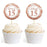 Glitzy Faux Rose Gold Glitter Round DIY Cupcake Toppers Cheers to 15 Years-Set of 20-Andaz Press-