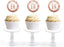Glitzy Faux Rose Gold Glitter Round DIY Cupcake Toppers Cheers to 18 Years-Set of 20-Andaz Press-