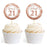 Glitzy Faux Rose Gold Glitter Round DIY Cupcake Toppers Cheers to 21 Years-Set of 20-Andaz Press-