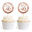 Glitzy Faux Rose Gold Glitter Round DIY Cupcake Toppers Cheers to 40 Years-Set of 20-Andaz Press-