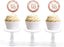 Glitzy Faux Rose Gold Glitter Round DIY Cupcake Toppers Cheers to 50 Years-Set of 20-Andaz Press-