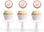 Glitzy Faux Rose Gold Glitter Round DIY Cupcake Toppers Cheers to 65 Years-Set of 20-Andaz Press-