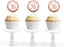 Glitzy Faux Rose Gold Glitter Round DIY Cupcake Toppers Cheers to 70 Years-Set of 20-Andaz Press-