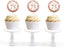Glitzy Faux Rose Gold Glitter Round DIY Cupcake Toppers Cheers to 75 Years-Set of 20-Andaz Press-
