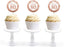 Glitzy Faux Rose Gold Glitter Round DIY Cupcake Toppers Cheers to 80 Years-Set of 20-Andaz Press-